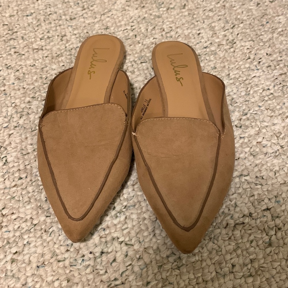 Joelle, Camel suede loafer Slides